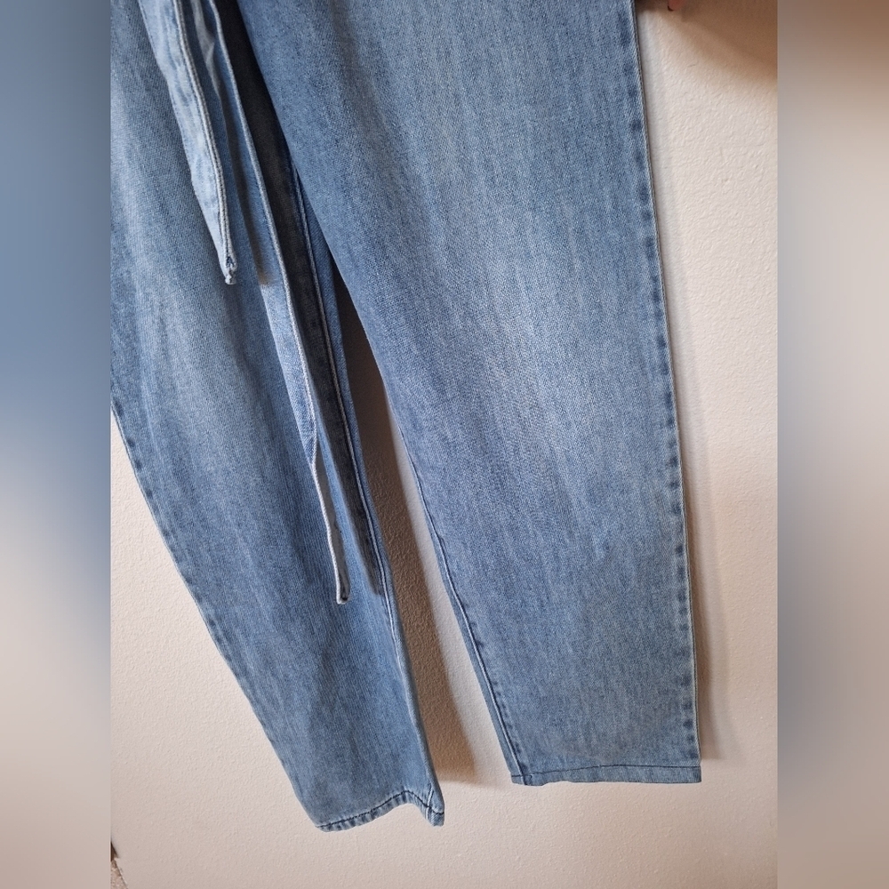 NWT Tnr Jeans Women's Denim Jumpsuit Belted Pockets Size XS - Picture 6 of 10